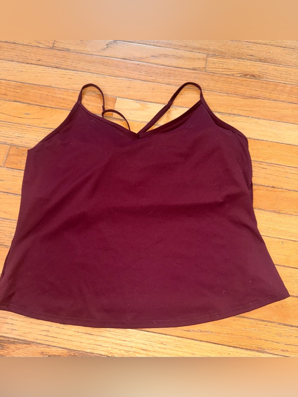 Old Navy Burgundy Spaghetti Strap Active Top